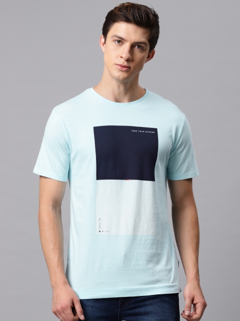 

HRX by Hrithik Roshan Men Blue Printed Round Neck T-shirt