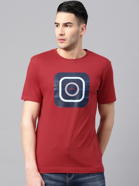 

HRX by Hrithik Roshan Men Red Printed Round Neck T-shirt