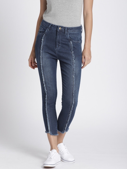 

Chemistry Women Blue Regular Fit Mid-Rise Clean Look Stretchable Cropped Jeans