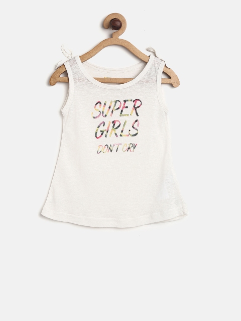 

Gini and Jony Girls Off-White Solid Top