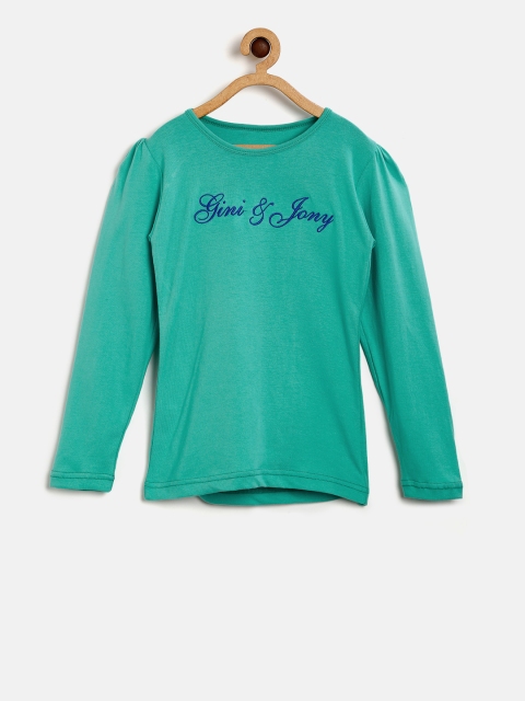 

Gini and Jony Girls Blue Solid Top