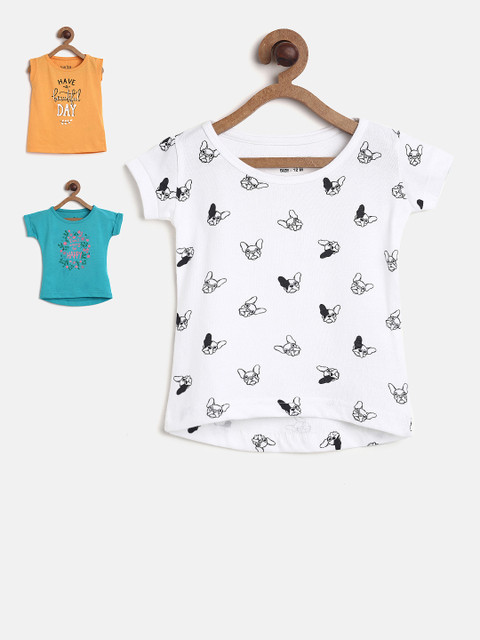 

Palm Tree Girls Pack of 3 Printed Tops, White