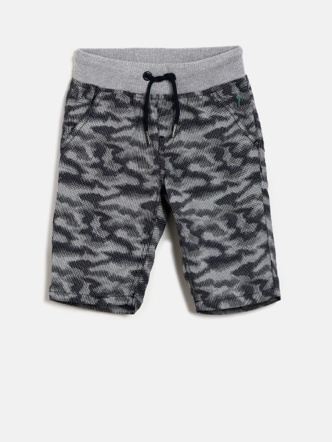 

Palm Tree Boys Blue & Grey Printed Regular Fit Regular Shorts