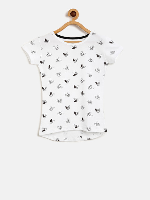 

Palm Tree Girls White Printed Top