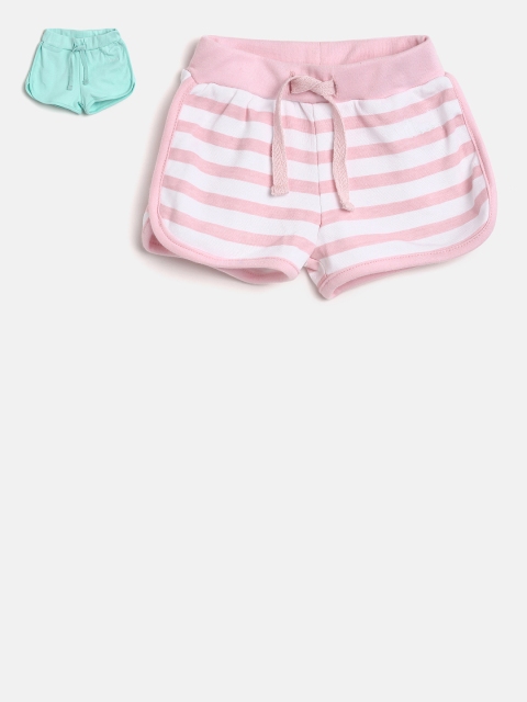 

Gini and Jony Girls Pack of 2 Striped Regular Shorts, Pink