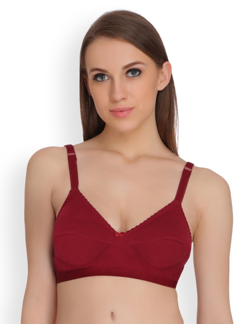 

Clovia Maroon Solid Non-Wired Non-Padded Everyday Bra BR1211P0938C