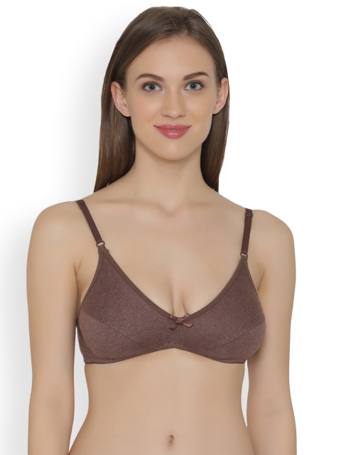 

Clovia Cotton Rich Non-Padded Non-Wired Plunge Bra, Brown