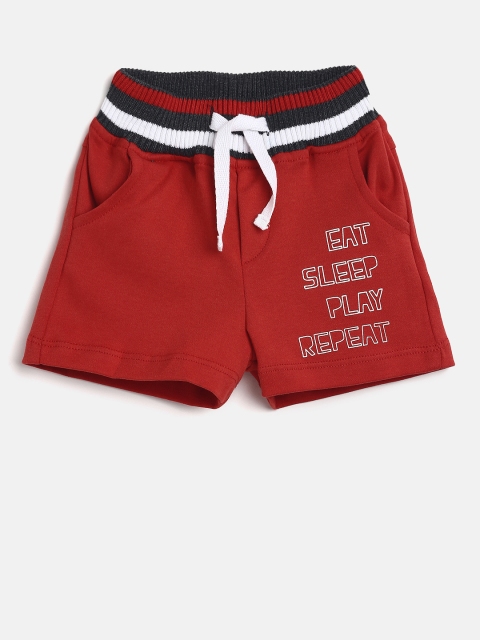 

Gini and Jony Boys Red Printed Regular Fit Shorts