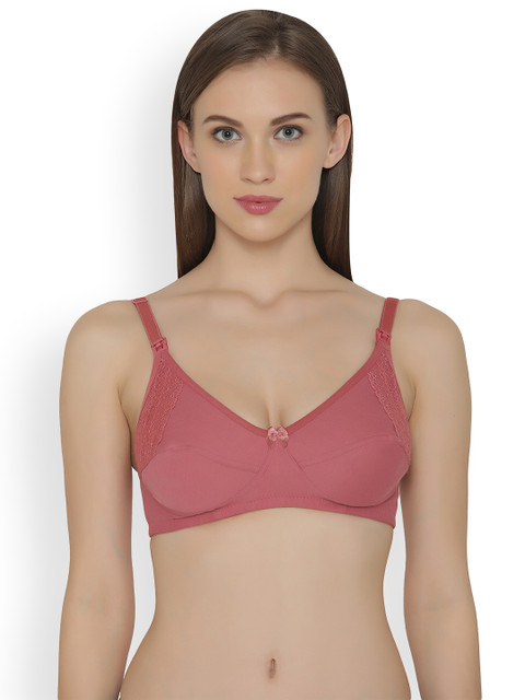 

Clovia Cotton Non-Padded Non-Wired Maternity Bra, Pink
