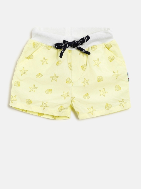 

Gini and Jony Girls Yellow Printed Regular Fit Regular Shorts