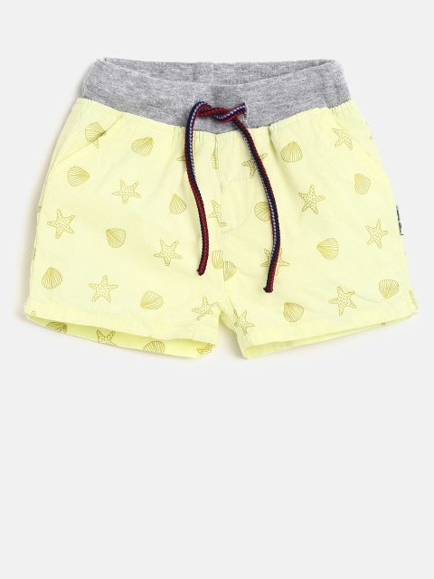 

Gini and Jony Girls Yellow Printed Regular Fit Shorts