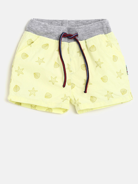 

Gini and Jony Girls Yellow Printed Regular Fit Shorts