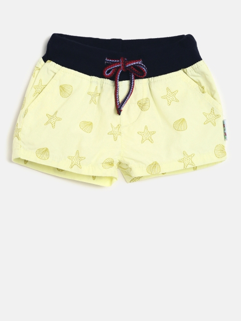 

Gini and Jony Girls Yellow Printed Regular Fit Shorts