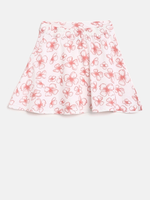 

Palm Tree Girls White & Red Printed A-Line Skirt