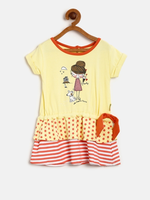 

Gini and Jony Girls Yellow Printed A-Line Dress