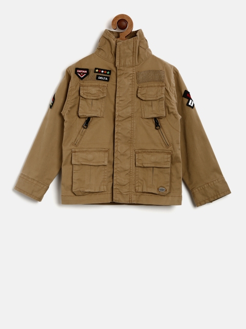 

Gini and Jony Boys Brown Solid Parka