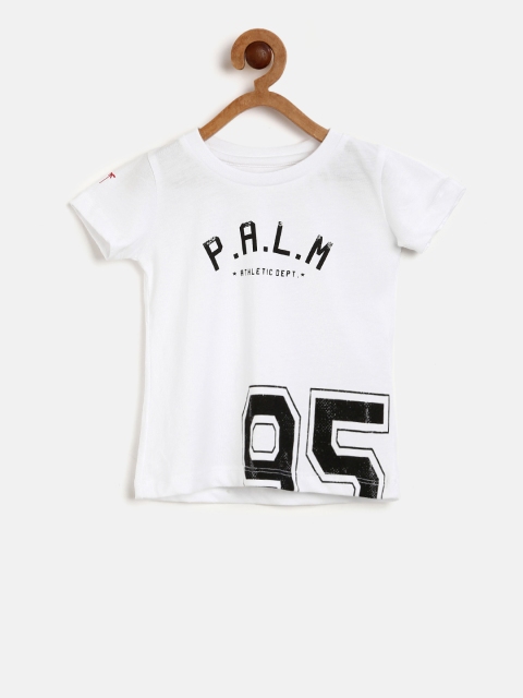 

Palm Tree Boys White Printed T-shirt