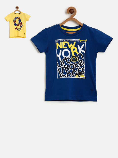 

Palm Tree Boys Pack of 2 Printed T-shirts, Navy blue