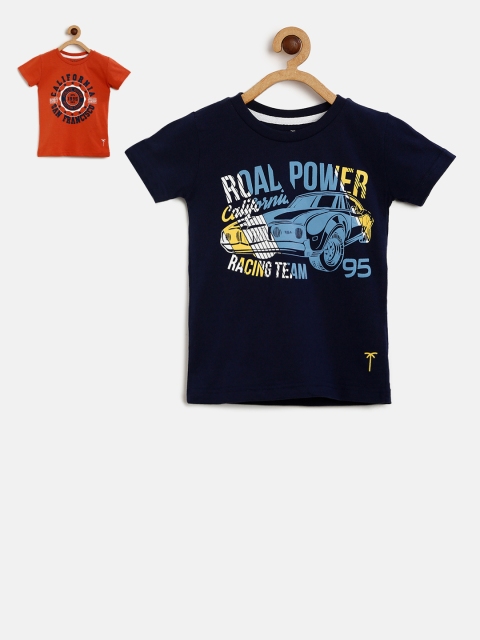 

Palm Tree Boys Pack of 2 Printed T-shirts, Navy blue
