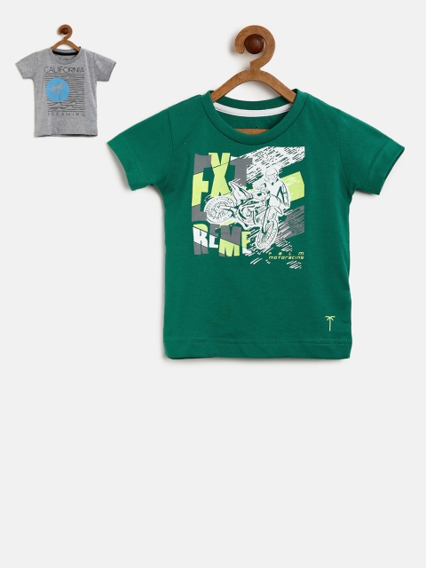 

Palm Tree Boys Pack of 2 Printed T-shirts, Green