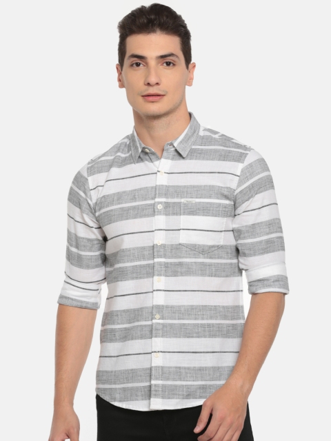 

Pepe Jeans Men Black & White Regular Fit Striped Casual Shirt