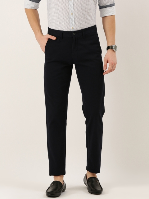

John Miller Hangout Men Navy Blue Slim Fit Solid Chinos