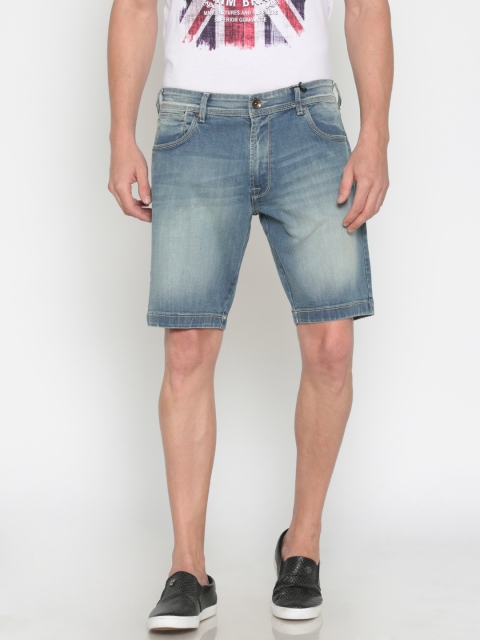

Pepe Jeans Men Blue Solid Skinny Fit Denim Shorts