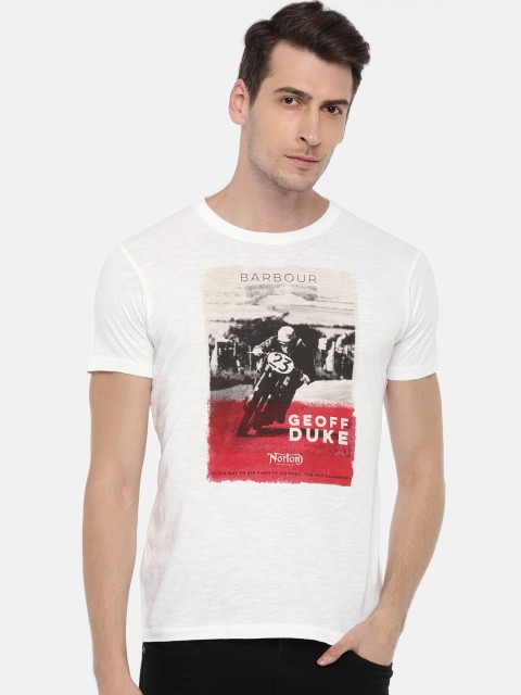 

Pepe Jeans Men White Printed Round Neck T-shirt