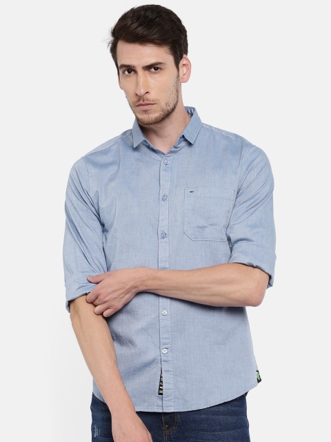 

Indigo Nation Men Blue Slim Fit Solid Casual Shirt