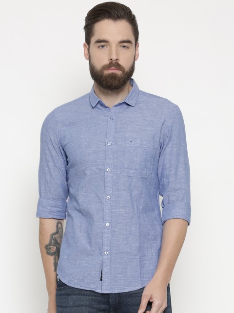 

Indigo Nation Men Blue Slim Fit Solid Casual Shirt