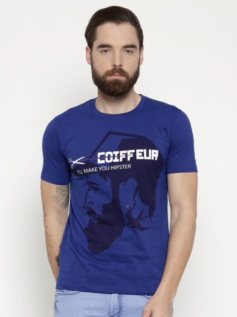 

Indigo Nation Street Men Blue Printed Round Neck T-shirt