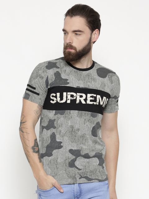 

Indigo Nation Street Men Grey Printed Round Neck T-shirt