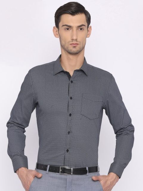 

John Miller Men Black Smart Slim Fit Printed Smart Casual Shirt