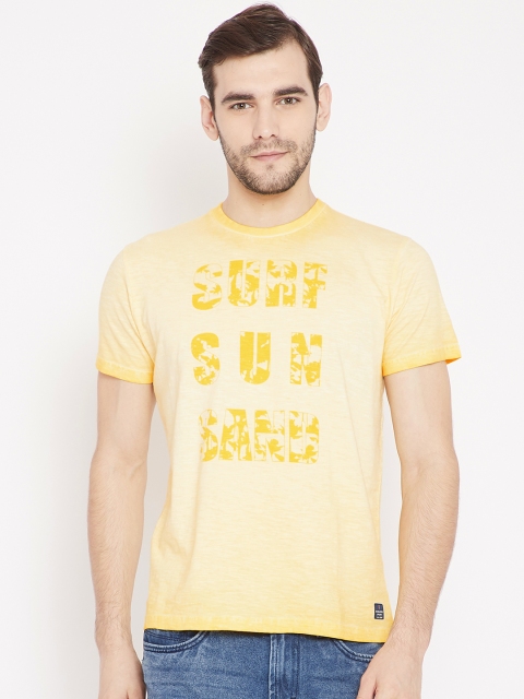 

Scullers Sport Men Yellow Printed Round Neck T-shirt