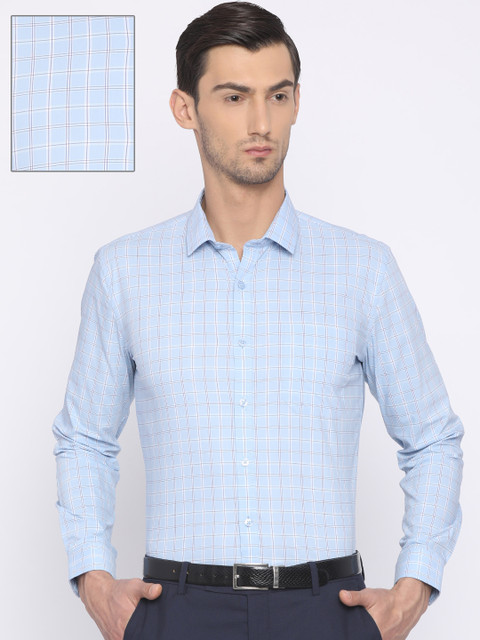 

John Miller Men Blue Slim Fit Checked Formal Shirt