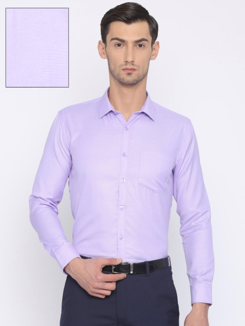 

John Miller Men Lavender Smart Slim Fit Self Design Formal Shirt