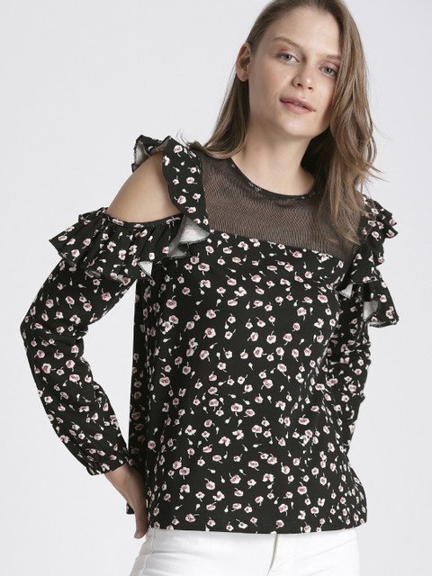 

Chemistry Women Black Printed Top