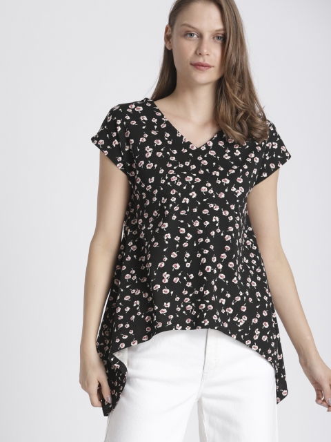 

Chemistry Women Black Printed A-Line Top