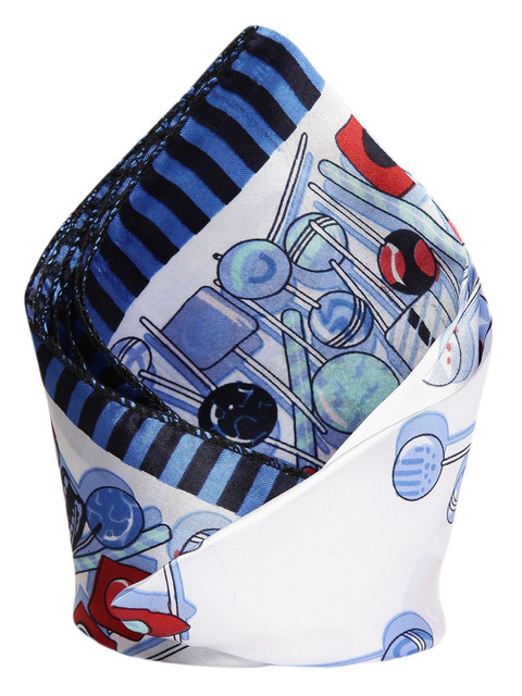 

Alvaro Castagnino Men White Printed Pocket Square