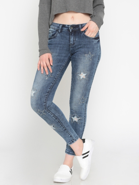 

Deal Jeans Women Blue Skinny Fit Mid-Rise Clean Look Cropped Stretchable Jeans