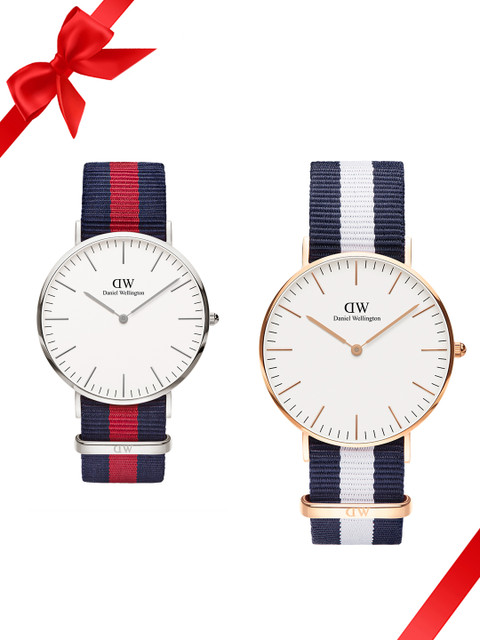 

Daniel Wellington Set of 2 His & Her Watches, White