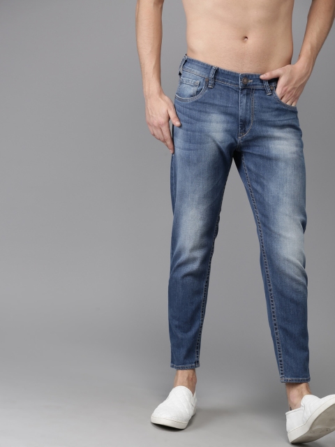 

Moda Rapido Men Blue Slim Fit Mid-Rise Clean Look Cropped Stretchable Jeans