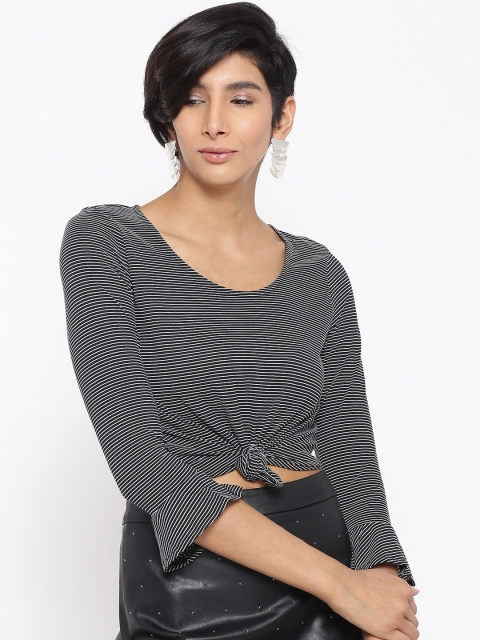 

ONLY Women Black & White Striped Top