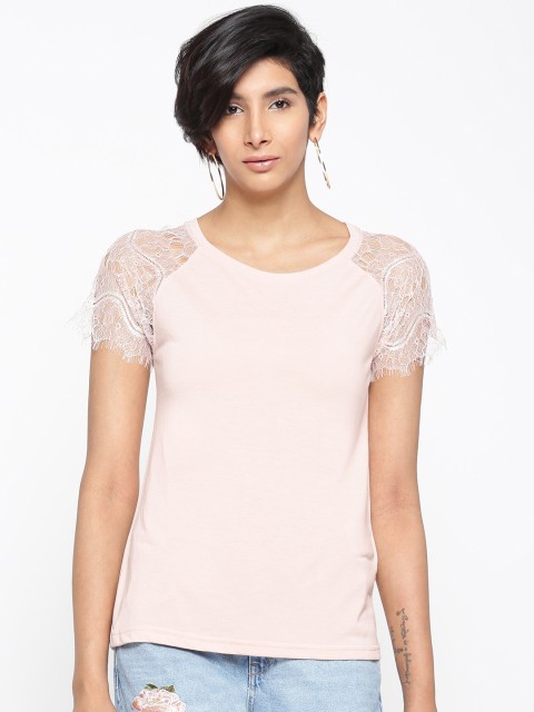 

ONLY Women Peach-Coloured Solid Top