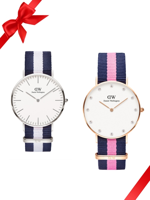 

Daniel Wellington Set of 2 His & Her Watch DW00100018 DW00100077, White