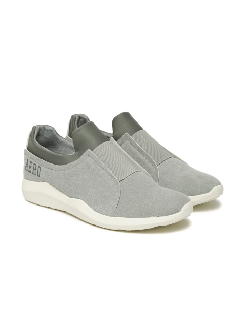 

Aeropostale Men Grey Suede Slip-On Sneakers