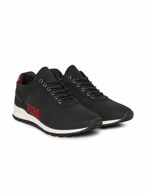 

Aeropostale Men Black Suede Sneakers