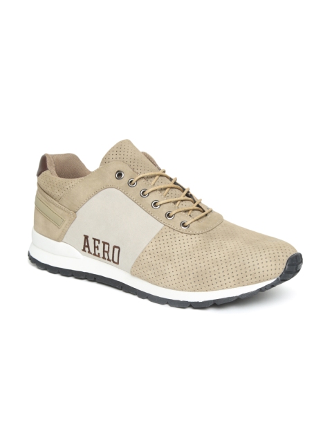 

Aeropostale Men Khaki Perforated Suede Sneakers