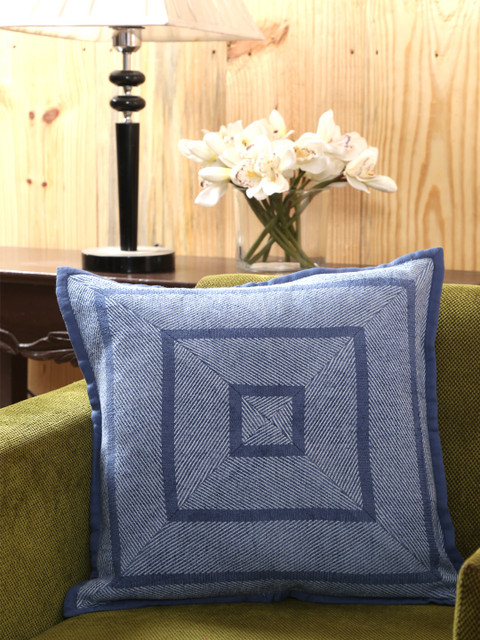 

MASPAR Blue Printed Square Cushion Cover