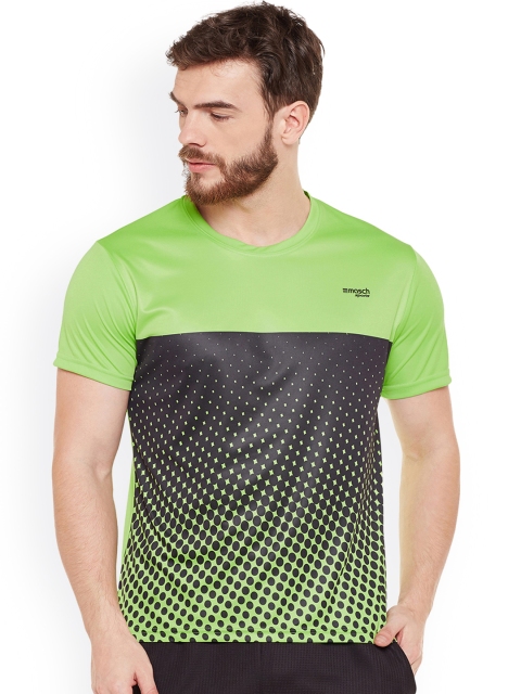 

Masch Sports Men Lime Green & Grey Printed Round Neck T-shirt
